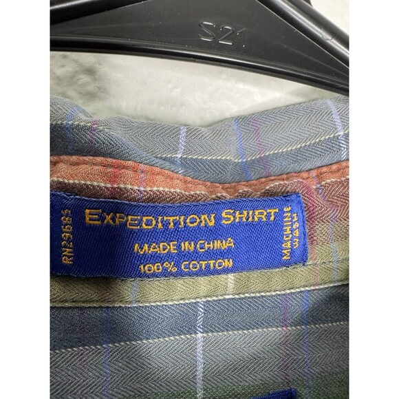 Mens PENDLETON Colorful Red Blue Button Down Cotton Expedition Shirt Size XL - Picture 6 of 16